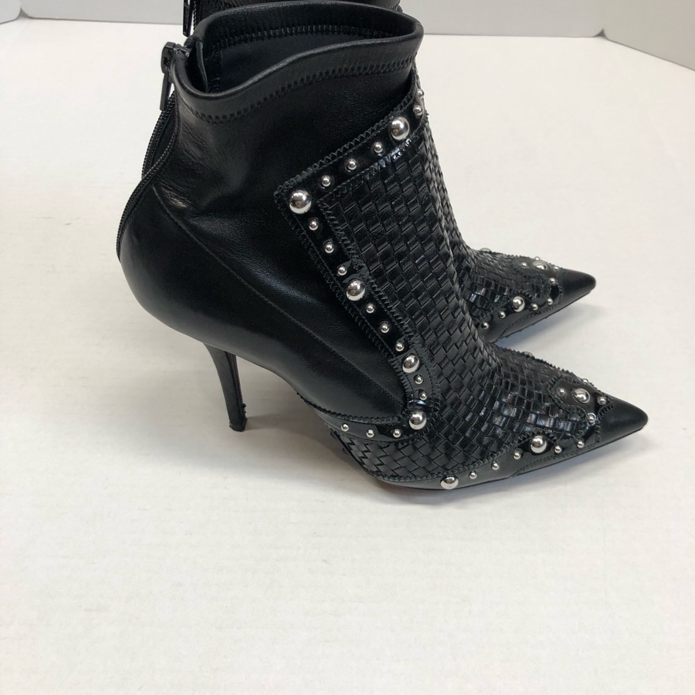 Givenchy leather studded sock booties, black/silver, EUC - Picture 10 of 11